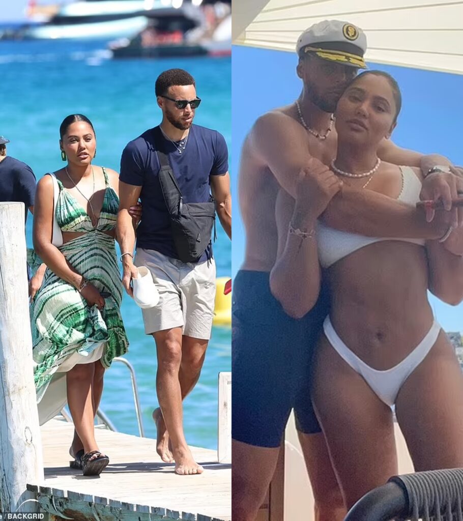 Stephen Curry and wife Ayesha put on a loved up display as they head on a romantic lunch date in St Tropez amid their 11th wedding anniversary celebrations