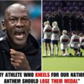 Michael Jordan Sparks Fiery Debate: “Any Athlete Who Kneels During Our National Anthem Should Lose His Medal”.dieuy