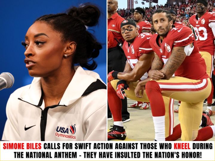 (NEWS) Breaking News: Simone Biles CALLS for swift action against those who kneel during the National Anthem – They have insulted the nation’s honor!