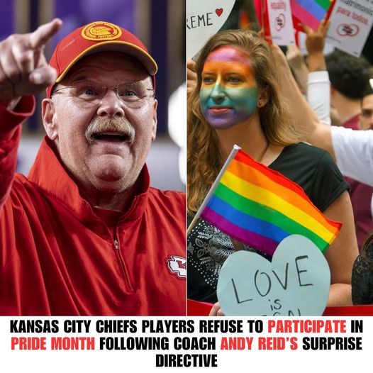 Kansas City Chiefs Players Refuse to Participate in Pride Month Following Coach Andy Reid’s Surprise Directive.