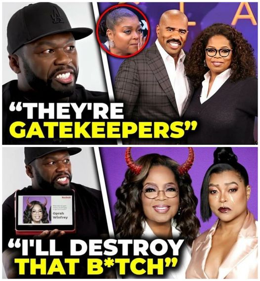 (VIDEO) 50 Cent EXPOSES Oprah & Steve Harvey’s SECRET PLOT Against Taraji P Henson!