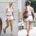 Jennifer Lopez keeps her wedding ring on during another solo outing in The Hamptons after she and Ben Affleck spent second wedding anniversary apart amid divorce rumours.