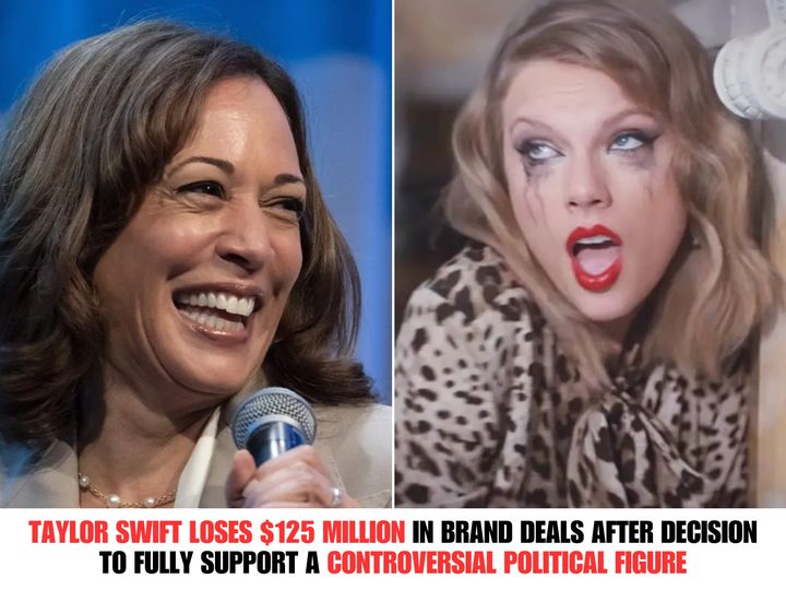 Taylor Swift loses $125 million in brand deals after decision to fully support a controversial political figure.