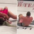 Now Jiu Jitsu sparks gender row as male fighter controversially kisses his 6ft 2in female opponent before choking her out in the sport’s first mixed sexes bout