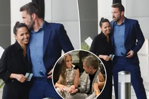 Ben Affleck kisses Matt Damon’s wife Luciana Barroso’s head after Jennifer Lopez handhold