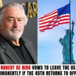 Robert De Niro Declares Permanent Departure from the US if 45th President Returns to Power.