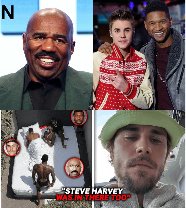 Justin Bieber And Usher REVEAL Steve Harvey’s SECRET Actions While Diddy Watched.